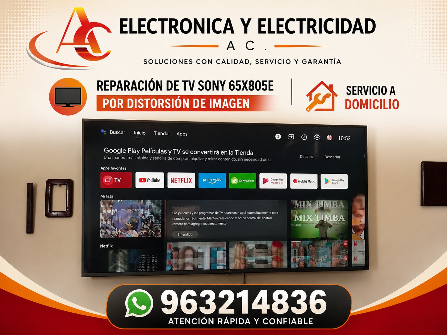 Reparación de televisores a domicilio y en tienda