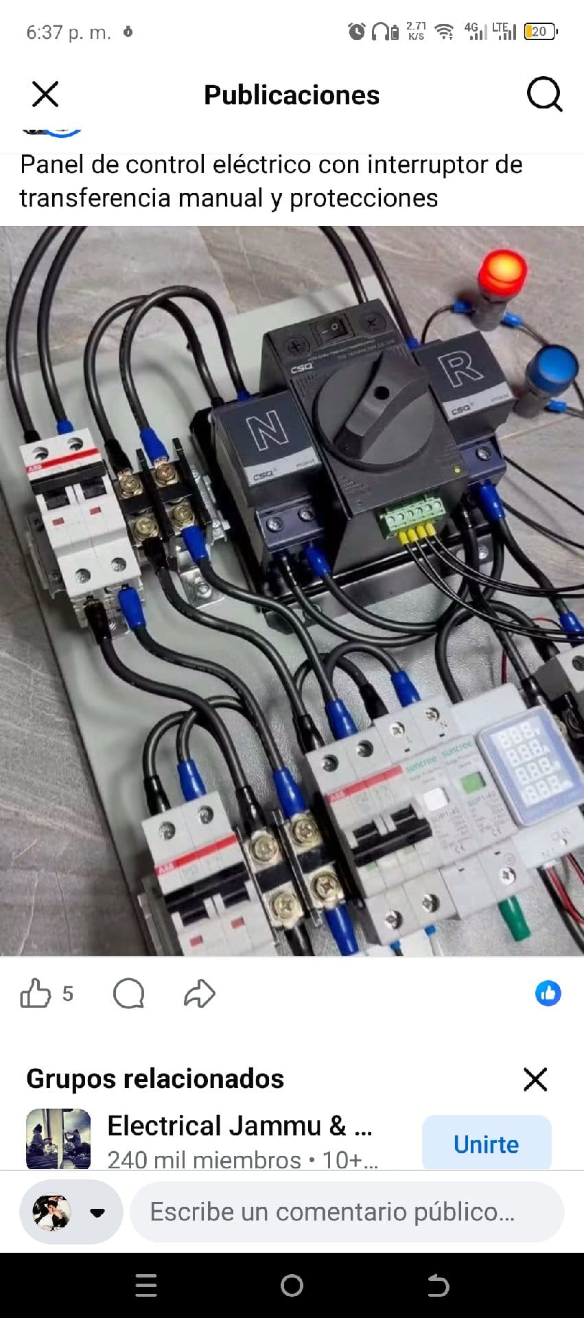 Electricista, trabajo completo