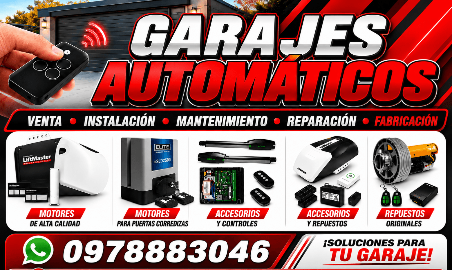 FABRICACIÓN MANTENIMIENTO REPARACIÓN DE PUERTAS DE GARAJE