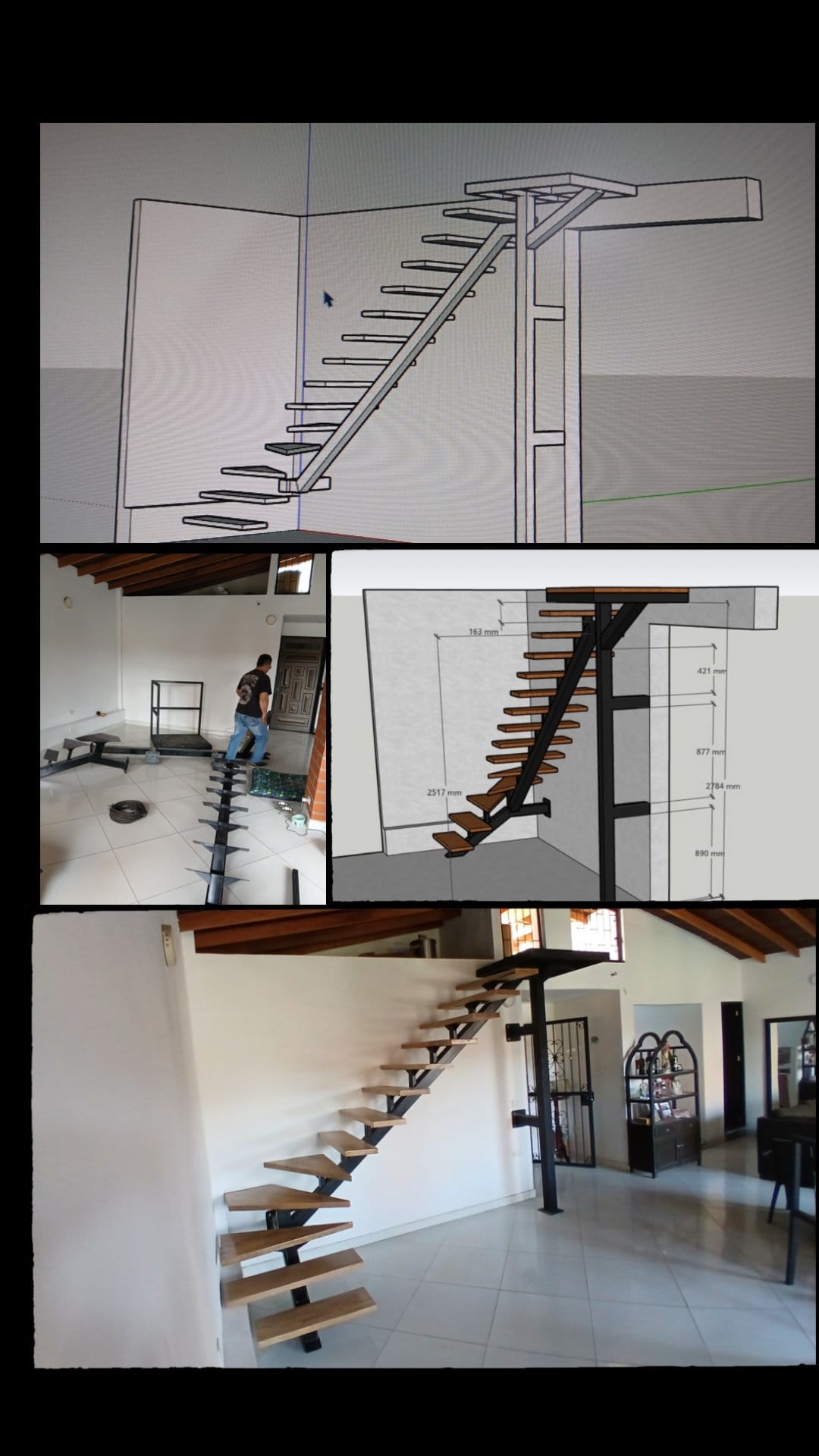 Escalera metálica de eje central