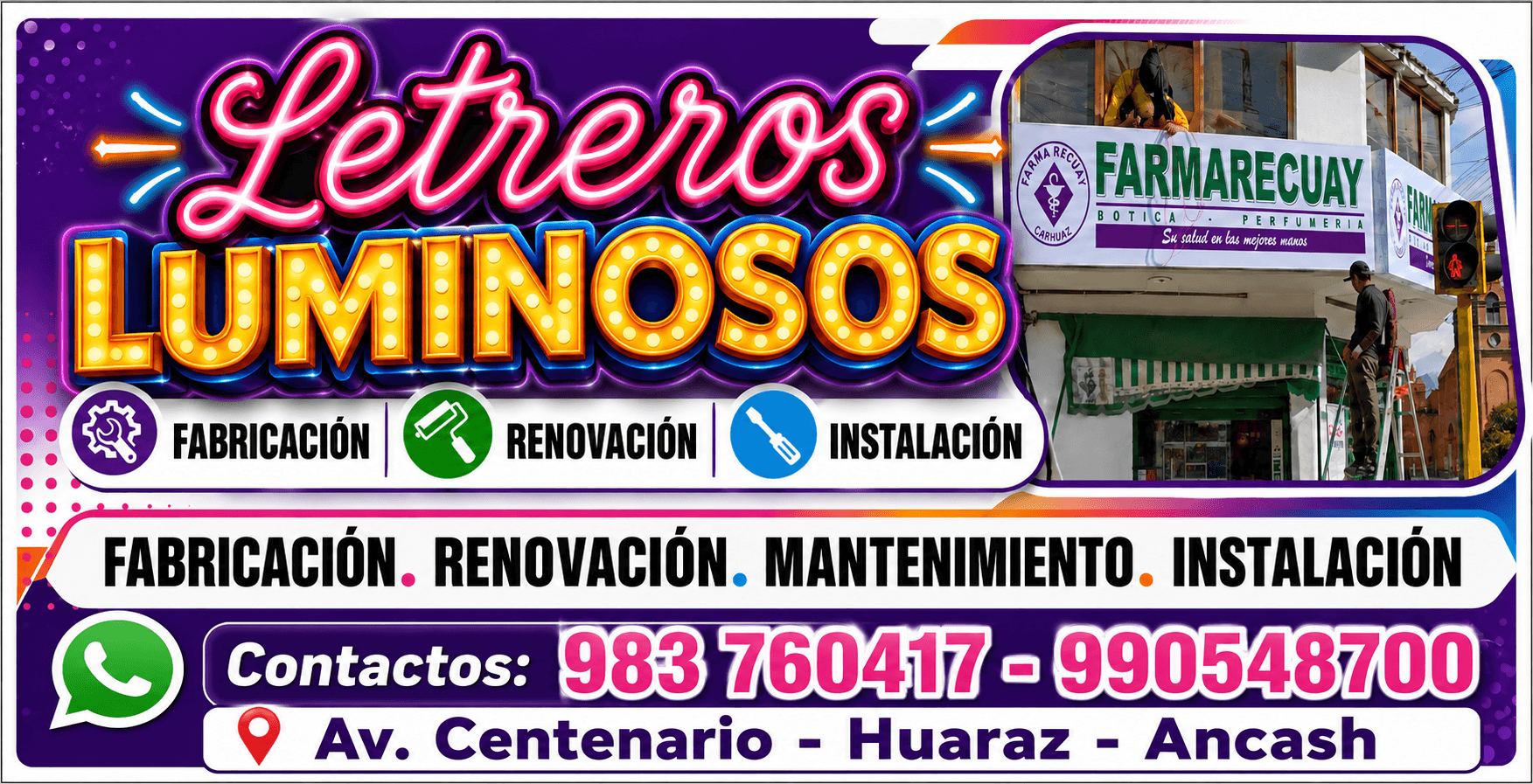Fabricación de LETREROS LUMINOSOS 1