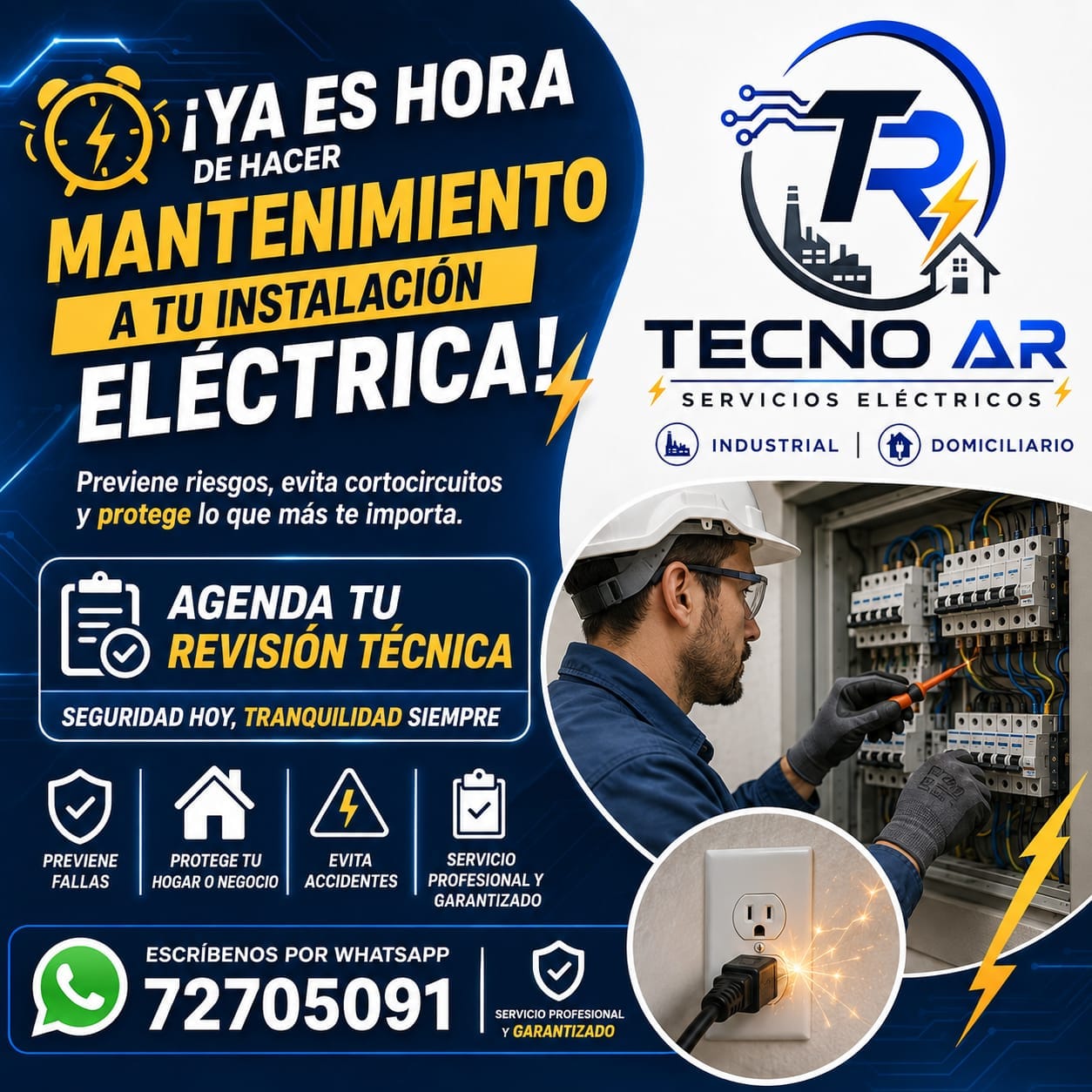 Instalación y conexion tablero eléctrico, instalación de reflectores de iluminación 3